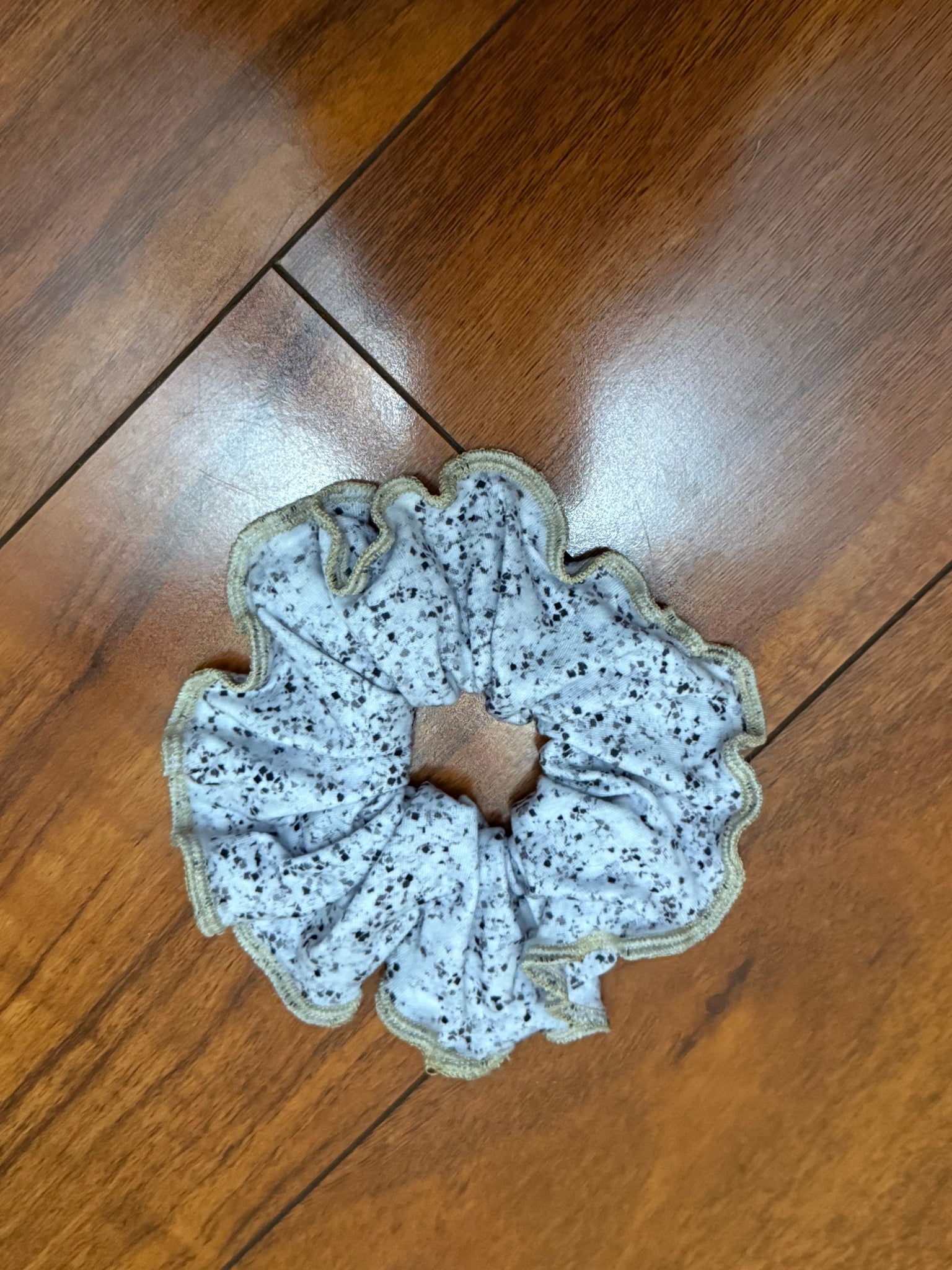 Faux Silver Glitter Scrunchie