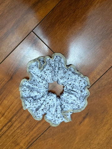 Faux Silver Glitter Scrunchie