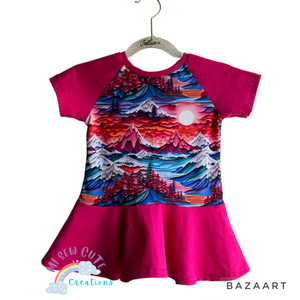 3t Mountain Sunset Peplum