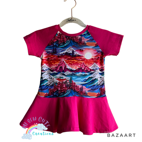 3t Mountain Sunset Peplum