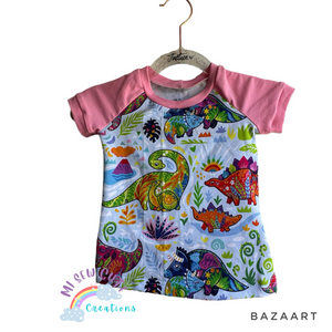 6-9M Rainbow Dino Raglan