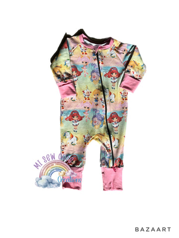 0-3M Rainbow Girl Zip Suit