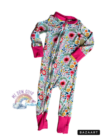 12-18M Floral Zip Suit