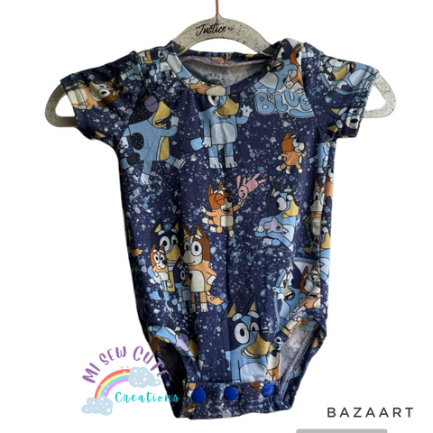 6-9M Blue Pup Bodysuit