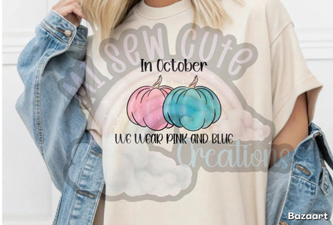 In October We Wear Pink & Blue Tee