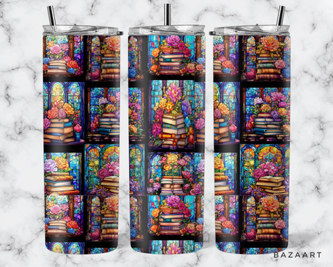 Stain Glass Book Tumbler