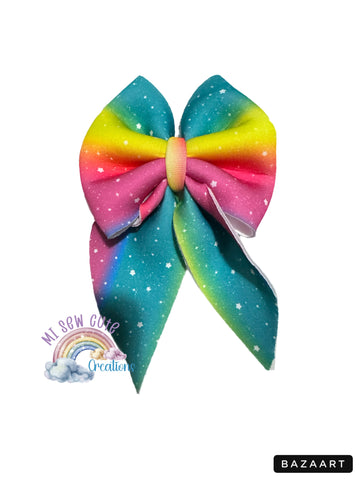 Neon Stripes Hair Bow