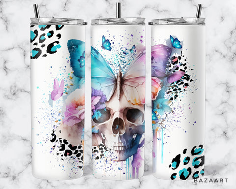 Butterfly Skull Tumbler