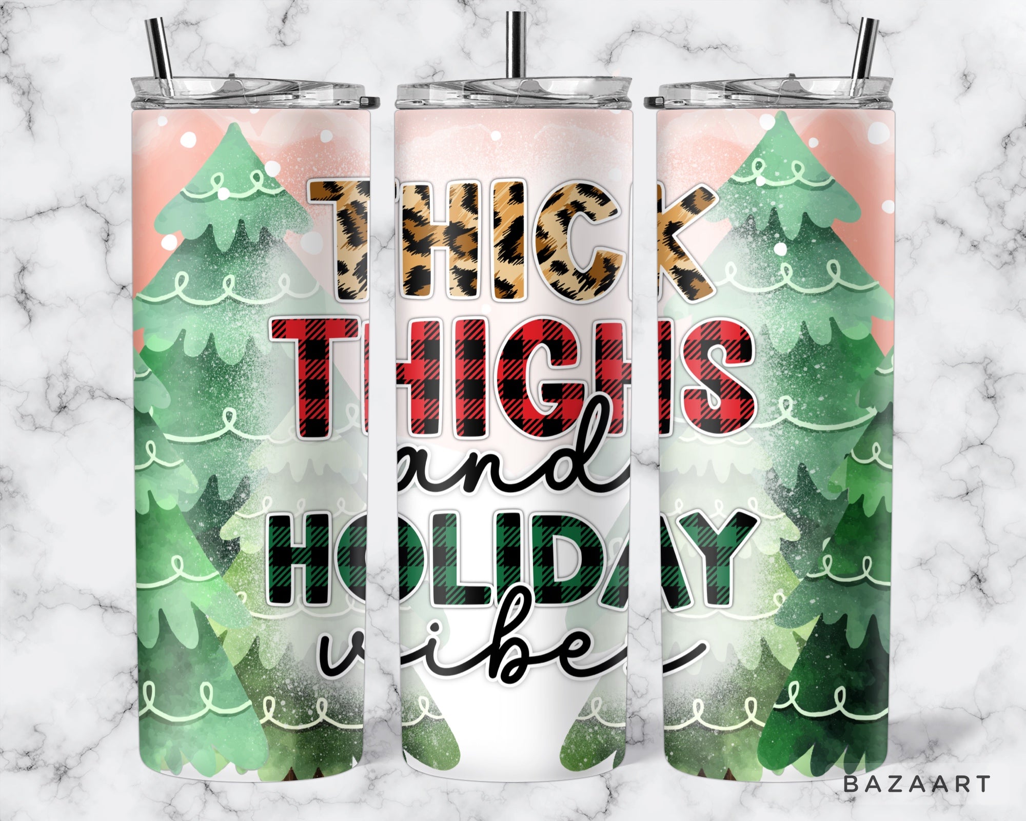 Thick Thighs and Holiday Vibes Tumbler