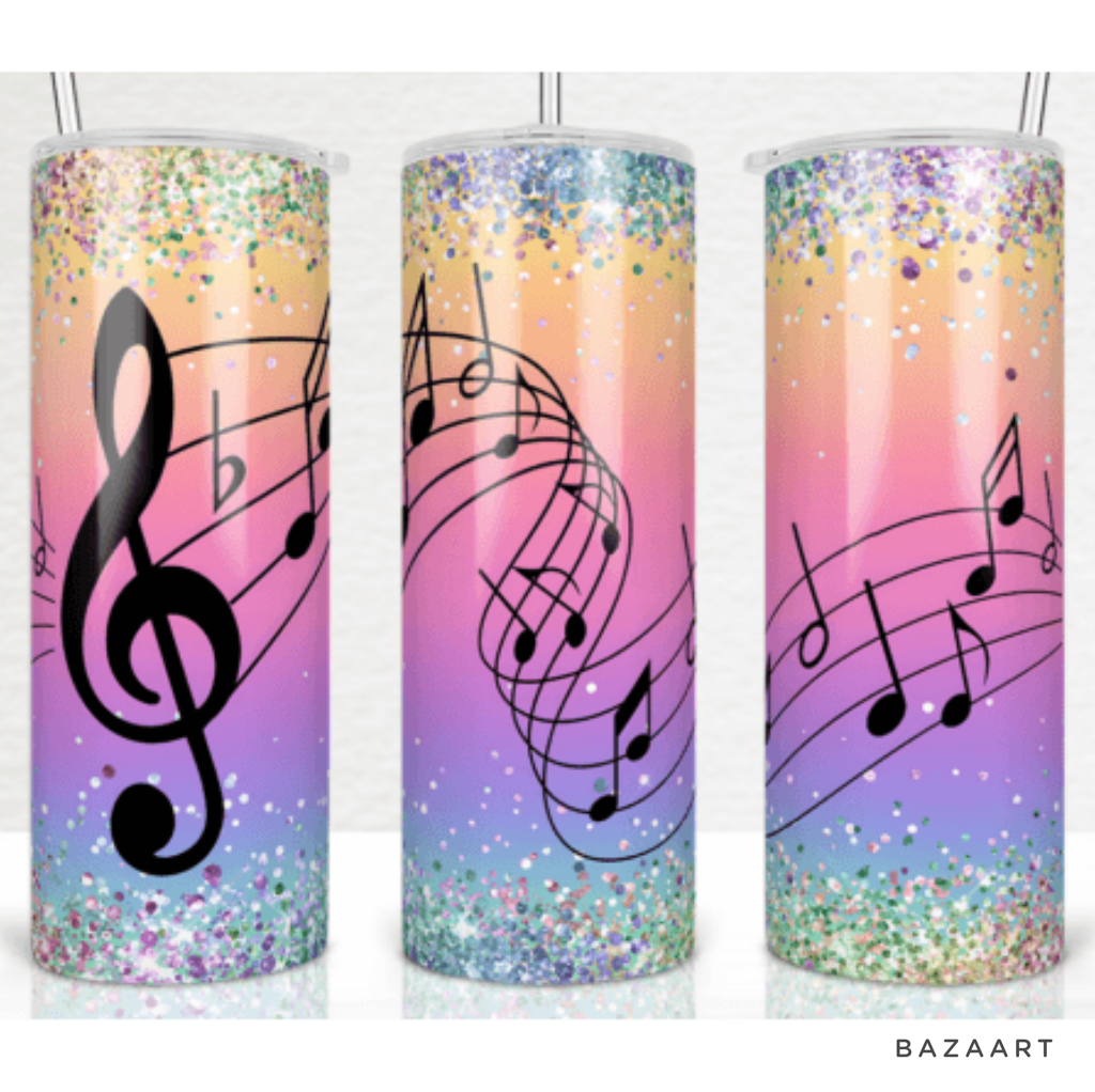 20oz Rainbow Music Tumbler