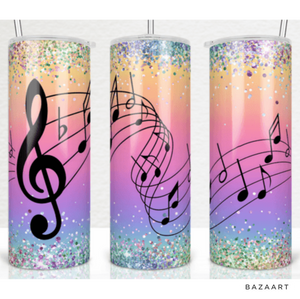 20oz Rainbow Music Tumbler