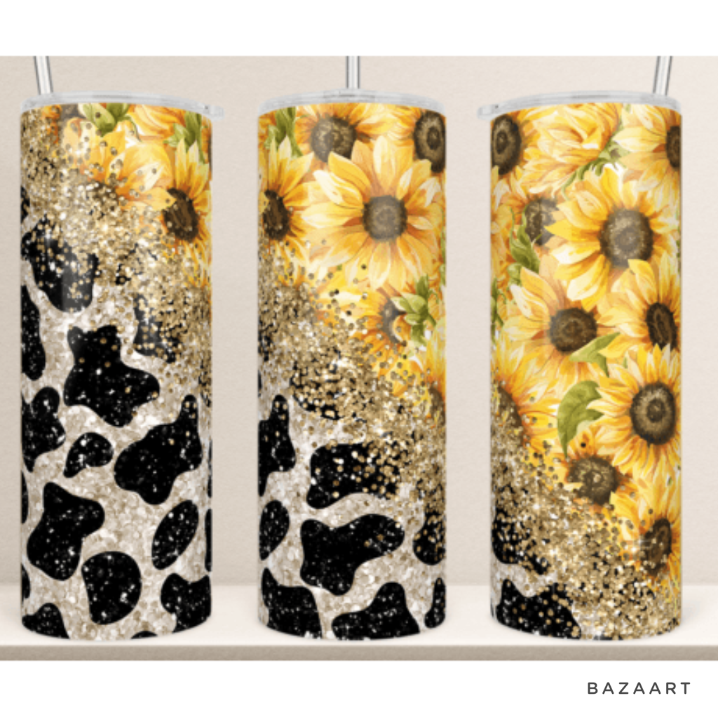 20oz Sunflower Cowhide Tumbler