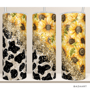 20oz Sunflower Cowhide Tumbler