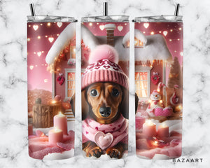 20oz Valentine Dachshund  Tumbler