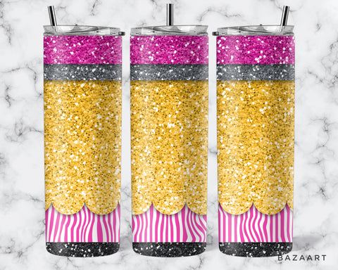 Glitter Pencil Tumbler