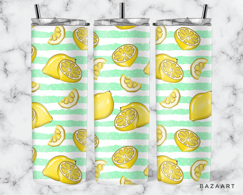 Striped Lemon Tumbler