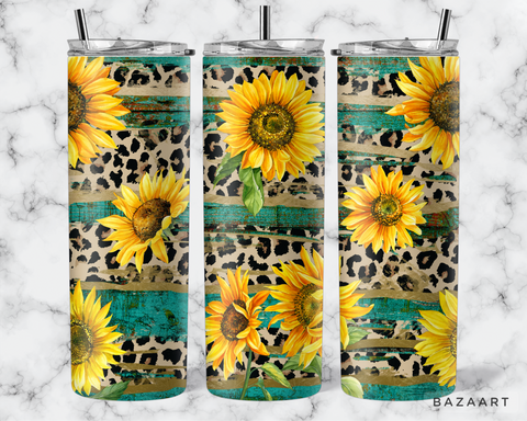 Leopard Sunflower Tumbler